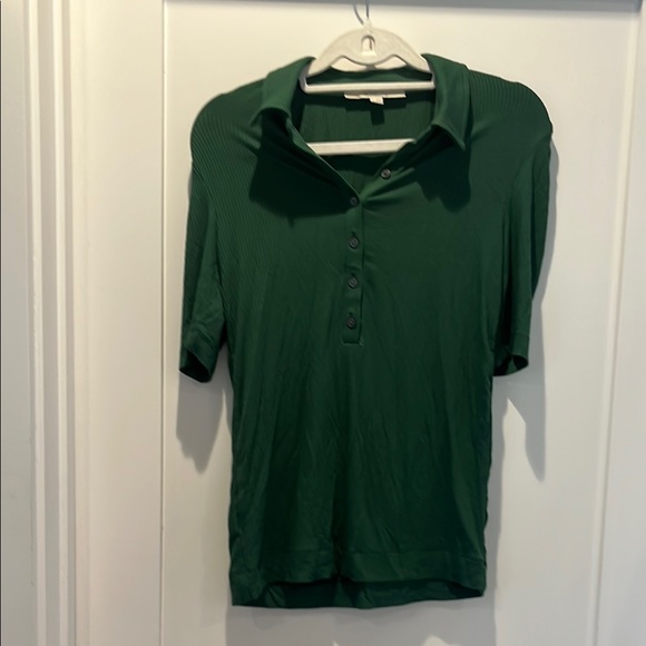 LOFT Tops - LOFT Green Relaxed Polo Button Down Shirt